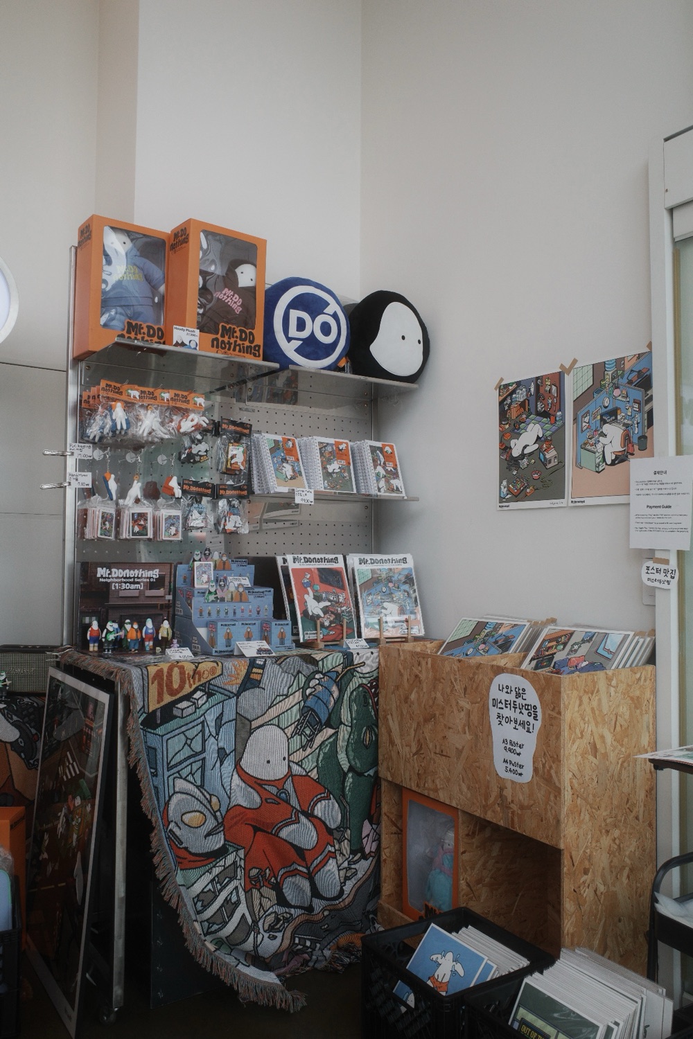 Pegboard and posters